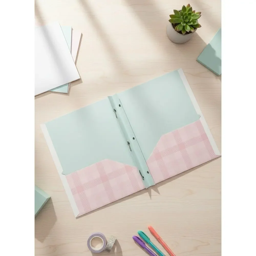 Lot of 12 U Style Ecokind Expressions Paper Folders 2 Pocket Prongs Pastel Dog